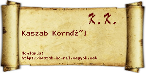 Kaszab Kornél névjegykártya
