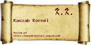 Kaszab Kornél névjegykártya