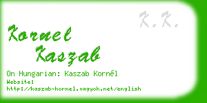 kornel kaszab business card